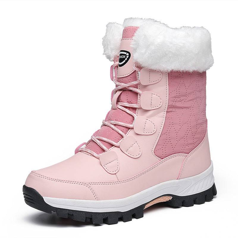 Waterproof Snow Boots Women's Mid-calf Front Zipper - ALL-IN-ONE GENSTORE & SERVICES