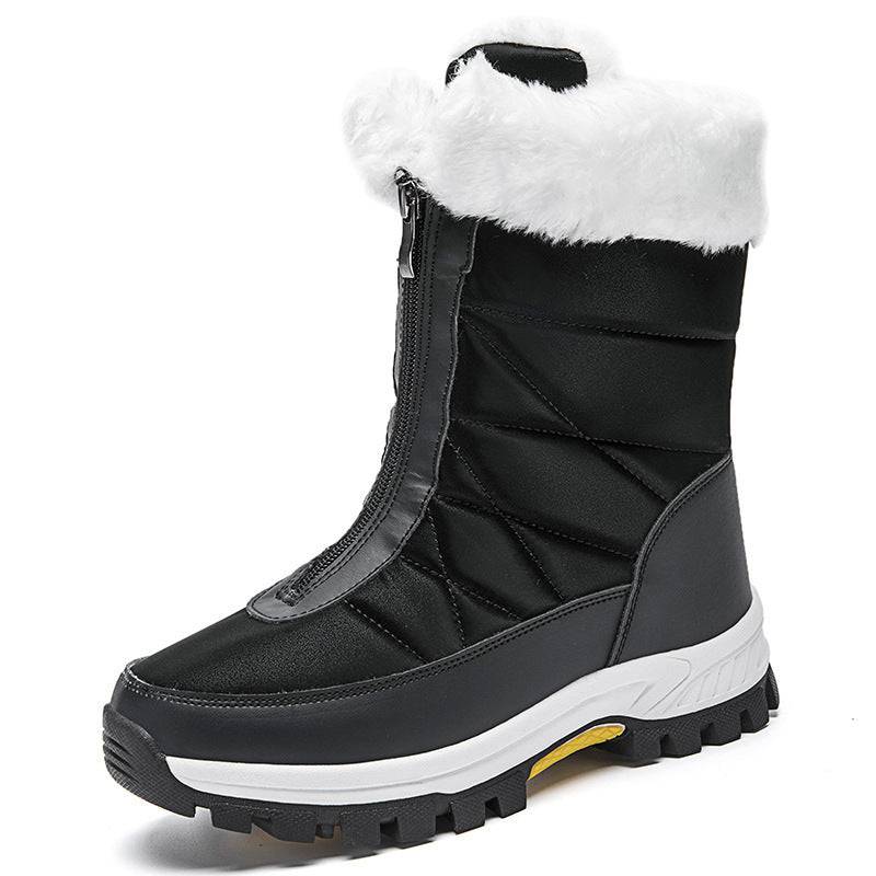 Waterproof Snow Boots Women's Mid-calf Front Zipper - ALL-IN-ONE GENSTORE & SERVICES