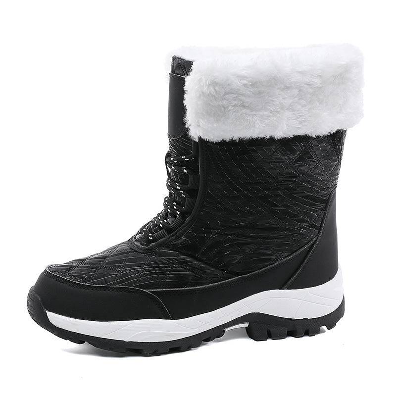 Waterproof Snow Boots Women's Mid-calf Front Zipper - ALL-IN-ONE GENSTORE & SERVICES