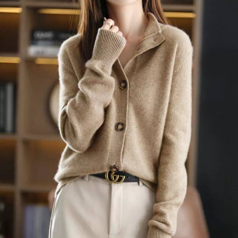 Retro Stand Collar Knitted Cardigan Loose-fitting Short Coat Women's Sweater - ALL-IN-ONE GENSTORE & SERVICES