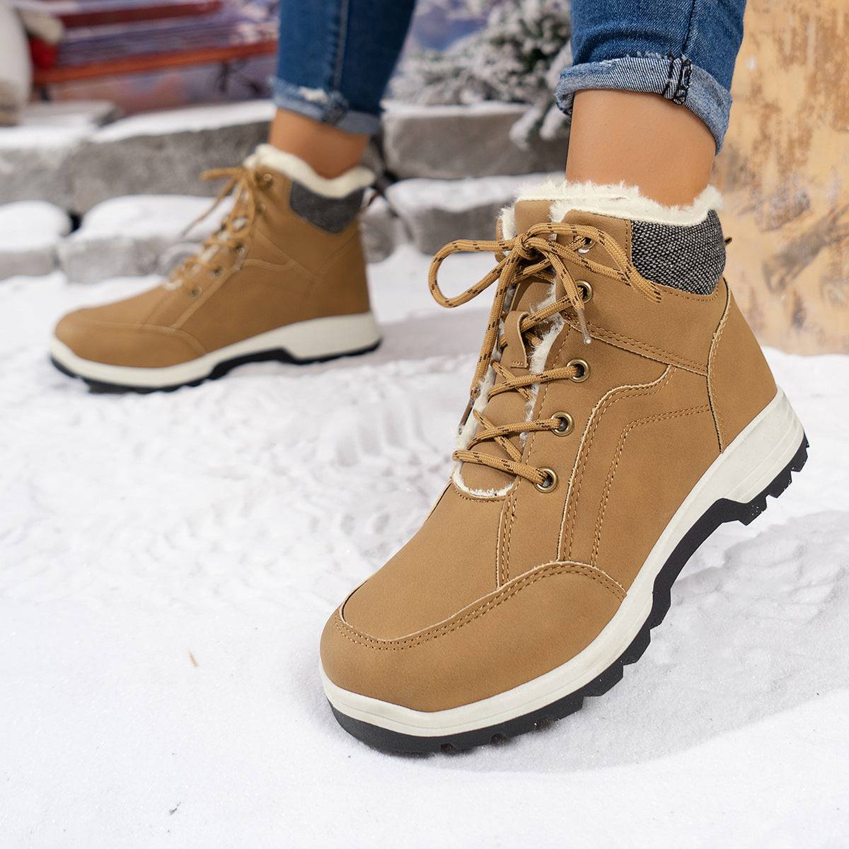 Outdoor Women's Warm Non-slip Short Tube Suede Dr Martens Boots - ALL-IN-ONE GENSTORE & SERVICES