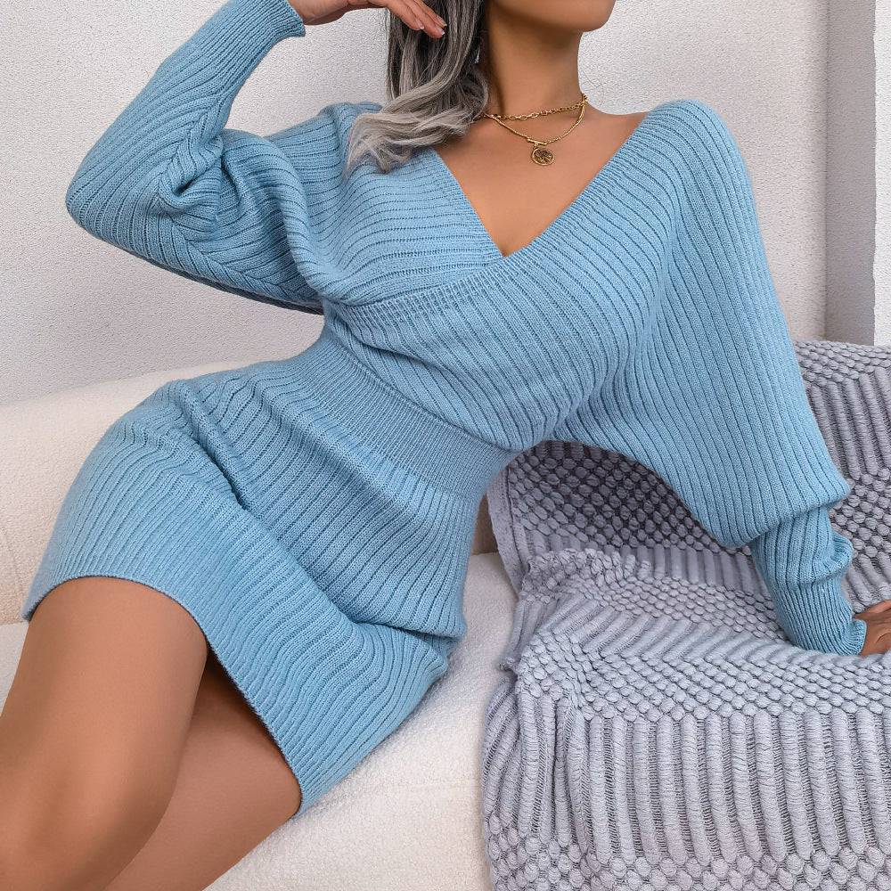 FallWinter Cross V-neck Women's Sheath Dress - ALL-IN-ONE GENSTORE & SERVICES