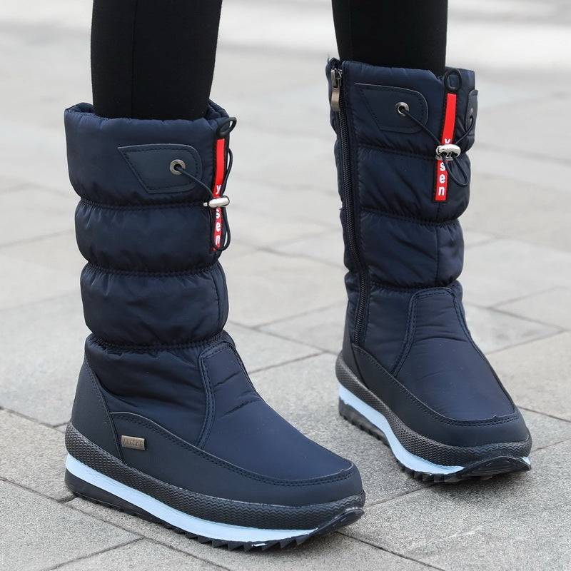 Winter New Plus Velvet Thick Cotton Shoes Thermal Middle Tube Waterproof Non-slip Boots - ALL-IN-ONE GENSTORE & SERVICES