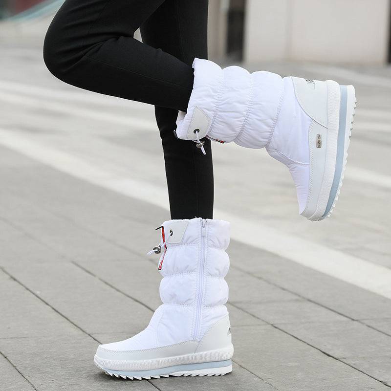 Winter New Plus Velvet Thick Cotton Shoes Thermal Middle Tube Waterproof Non-slip Boots - ALL-IN-ONE GENSTORE & SERVICES