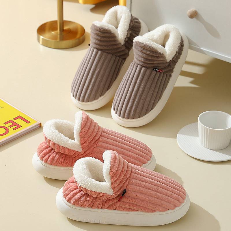 Men Winter New Women Cotton Slippers Outdoor Fashion Couple Slippers Warm Indoor Bedroom Cotton Plush Shoes Fleece Fluffy - ALL-IN-ONE GENSTORE & SERVICES