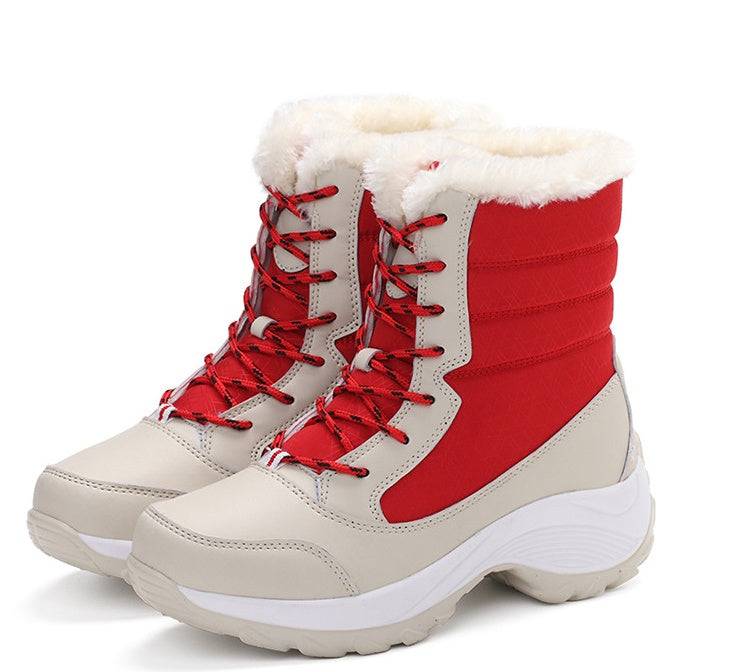 Snow Boots Female High To Help Waterproof Ladies Cotton Shoes Boots Plus Velvet Shoes - ALL-IN-ONE GENSTORE & SERVICES
