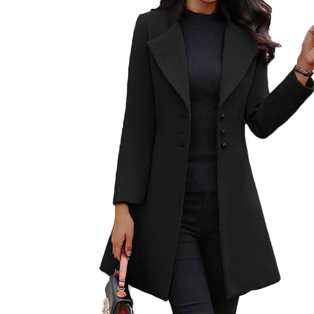 Winter Single-Breasted Slim-Fit Lapel Coat - ALL-IN-ONE GENSTORE & SERVICES