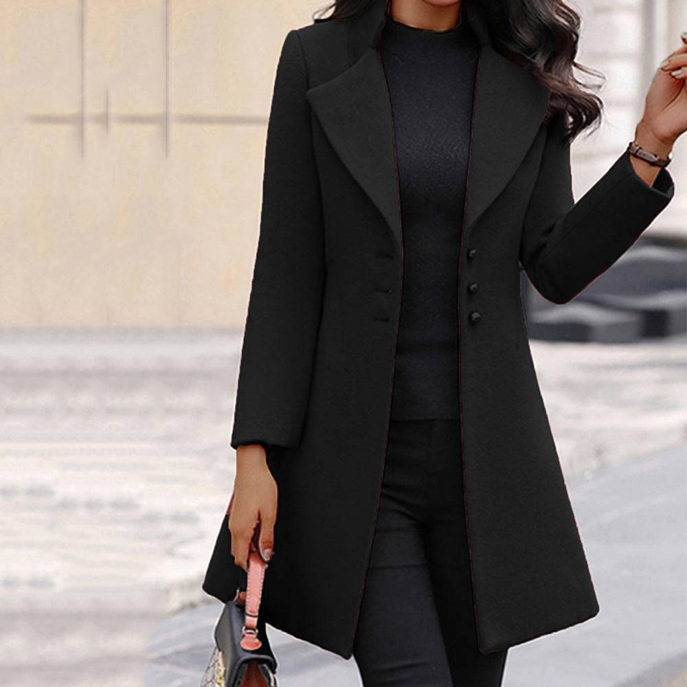 Winter Single-Breasted Slim-Fit Lapel Coat - ALL-IN-ONE GENSTORE & SERVICES