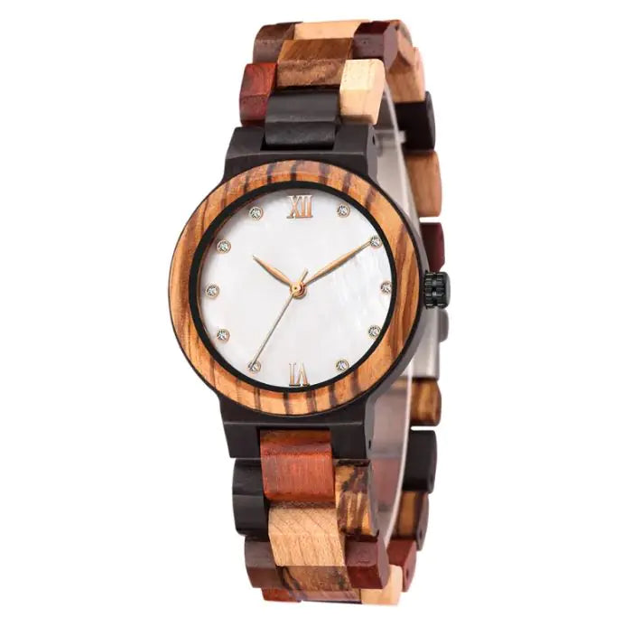 Simple Pearl Shell Color Wood Ladies Watch - ALL-IN-ONE GENSTORE & SERVICES