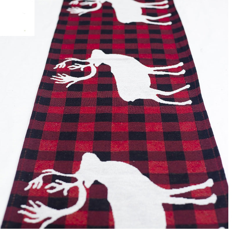 Christmas Elk Snowman Table Runner Merry Christmas Decorations - ALL-IN-ONE GENSTORE & SERVICES