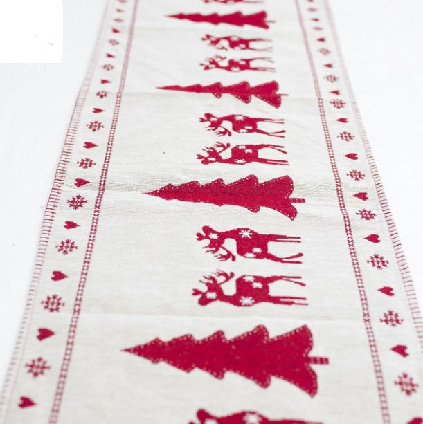 Christmas Elk Snowman Table Runner Merry Christmas Decorations - ALL-IN-ONE GENSTORE & SERVICES