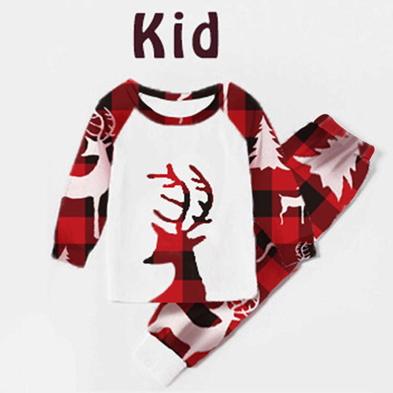 Christmas European And American Christmas Deer Head Print Parent-child Home Service Suit - ALL-IN-ONE GENSTORE & SERVICES