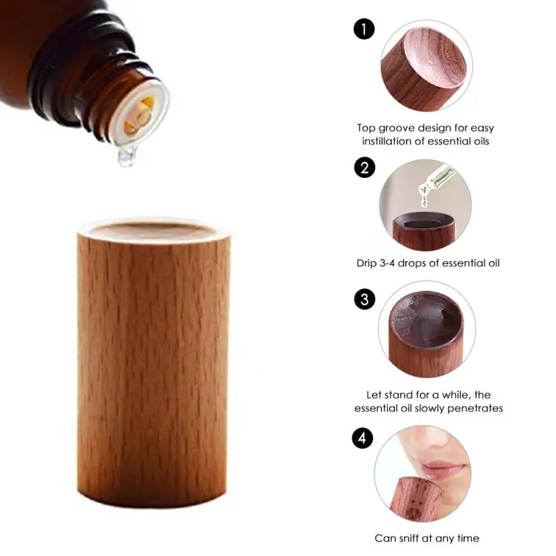 Essential Oil Diffuser Container Slowly Volatile Cherry Wooden Essential Oil for Sleep Push Oil Car Yoga Aromatherapy Inhaler - ALL-IN-ONE GENSTORE & SERVICES