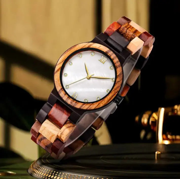 Simple Pearl Shell Color Wood Ladies Watch - ALL-IN-ONE GENSTORE & SERVICES