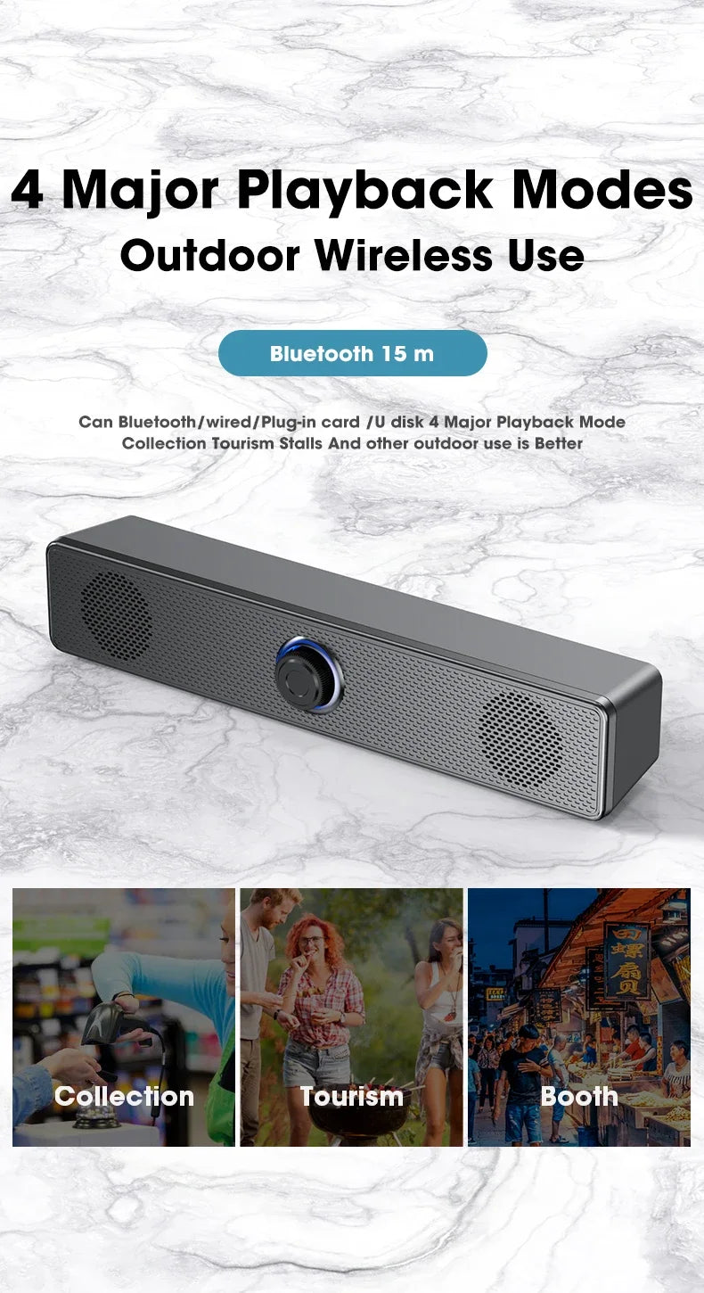 Home Theater Bluetooth Speaker Wired and Wireless Soundbar USB Powered Soundbar for TV Pc Laptop Gaming Surround Audio System - ALL-IN-ONE GENSTORE & SERVICES