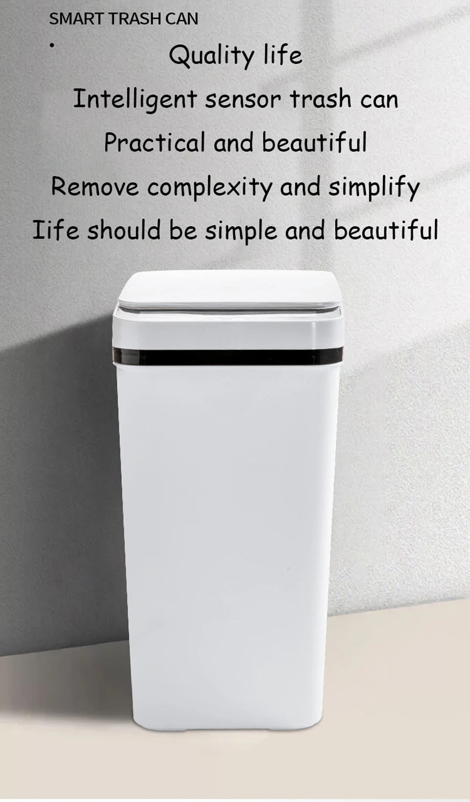 Bathroom Touchless Trash,12L Motion Sensor-Activated Trash Can with Lid,Automatic Kitchen Trash for Office,Living Room,Bedroom - ALL-IN-ONE GENSTORE & SERVICES