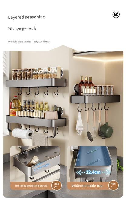 Suction Cup Punch-Free Wall Condiment Hook Rack - ALL-IN-ONE GENSTORE & SERVICES