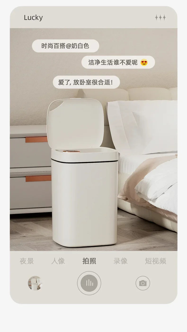 16L Smart Trash Can Automatic Sensor Trash Can Indoor Bathroom Crack Trash Can High Looking Anti-odor Household Products - ALL-IN-ONE GENSTORE & SERVICES