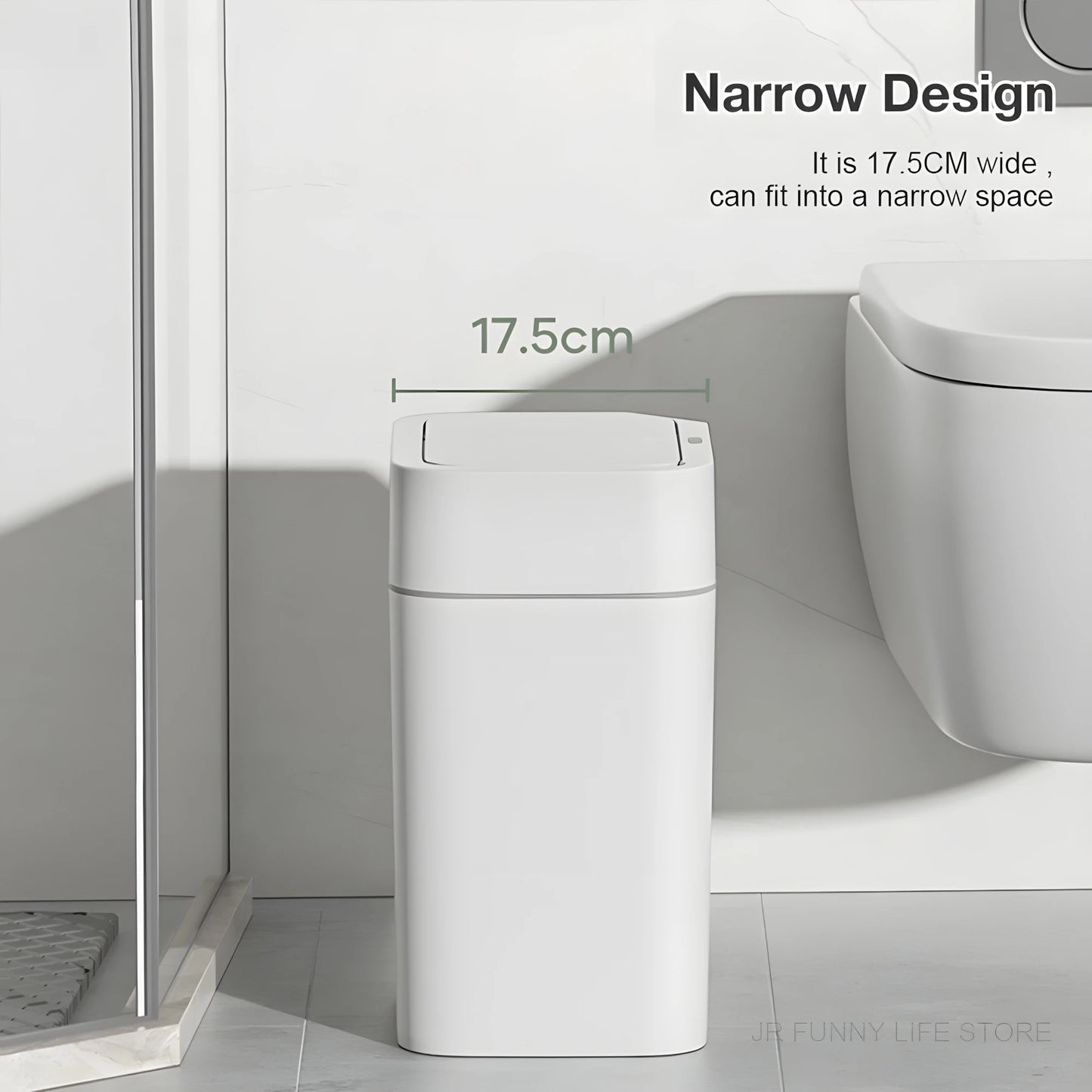 12L+16L Smart Sensor Trash Can Bathroom Anti odor Automatic Trash Bin For Toilet White Electric Wastebasket - ALL-IN-ONE GENSTORE & SERVICES