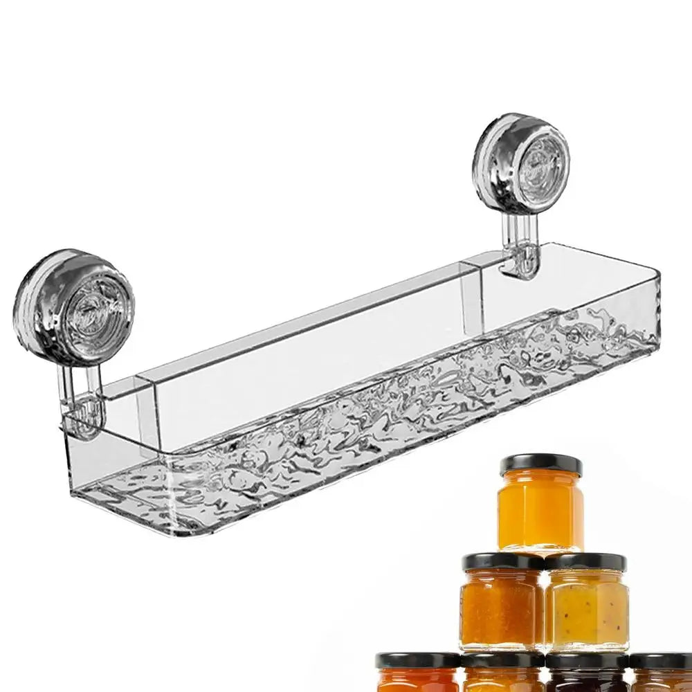 Suction Cup Storage Rack Rectangle Organizer Shelf No Drilling Bathroom Shower Organizer Holder For Countertop Kitchen Bathroom - ALL-IN-ONE GENSTORE & SERVICES