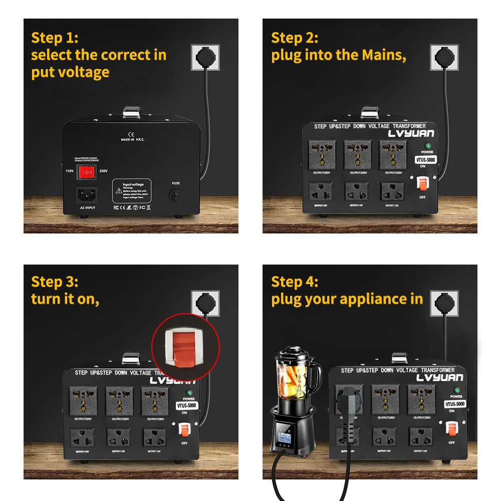 5000W Voltage Transformer 220V to 110V AC Voltage Converter home Power Supply US Socket/Plug Transfer - ALL-IN-ONE GENSTORE & SERVICES