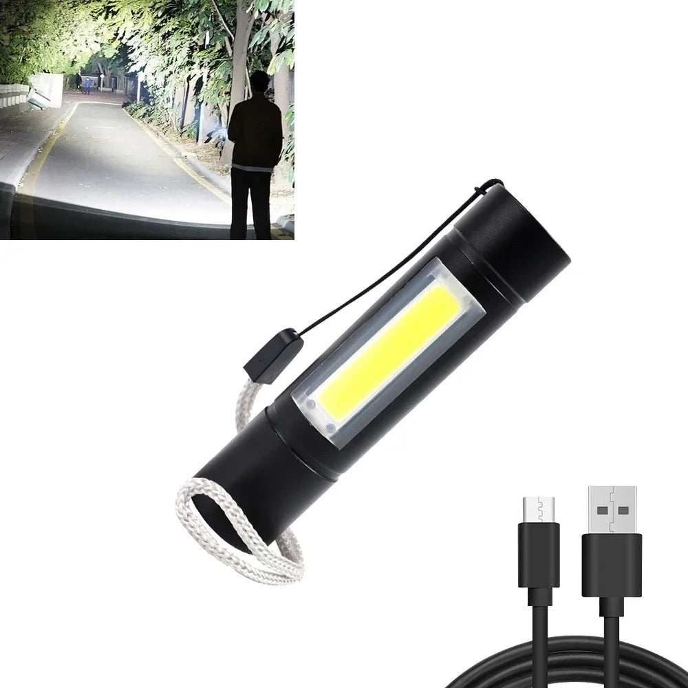 Portable Mini Torch Light USB Power Bank 2 In 1 Waterproof Ultra Bright Flashlight USB Rechargeable Outdoor Camping Lamp Lantern - ALL-IN-ONE GENSTORE & SERVICES