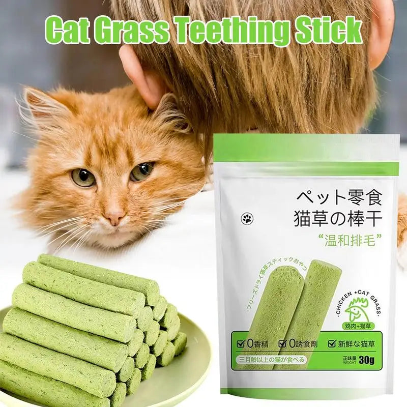 Cat Grass Teething Stick Natural Grass Molar Rod Catnip Toys for Cat Indoor Cat Grass Chew Sticks Kitten Grass Teething Stick - ALL-IN-ONE GENSTORE & SERVICES