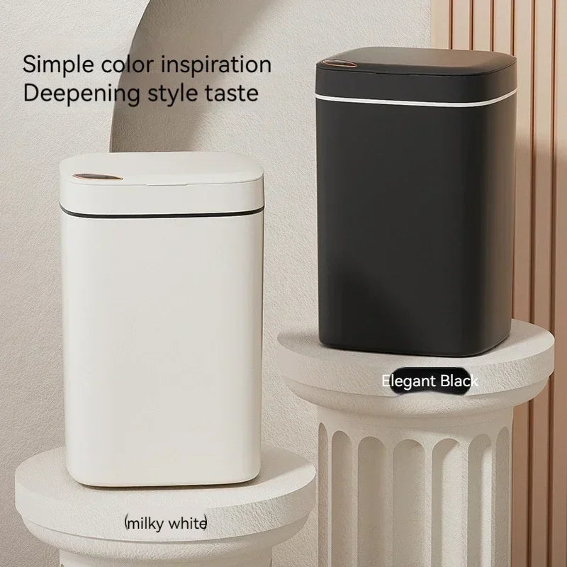 16L Smart Trash Can Automatic Sensor Trash Can Indoor Bathroom Crack Trash Can High Looking Anti-odor Household Products - ALL-IN-ONE GENSTORE & SERVICES