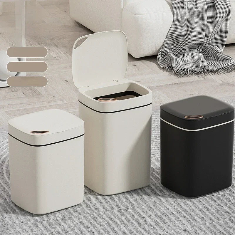 16L Smart Trash Can Automatic Sensor Trash Can Indoor Bathroom Crack Trash Can High Looking Anti-odor Household Products - ALL-IN-ONE GENSTORE & SERVICES