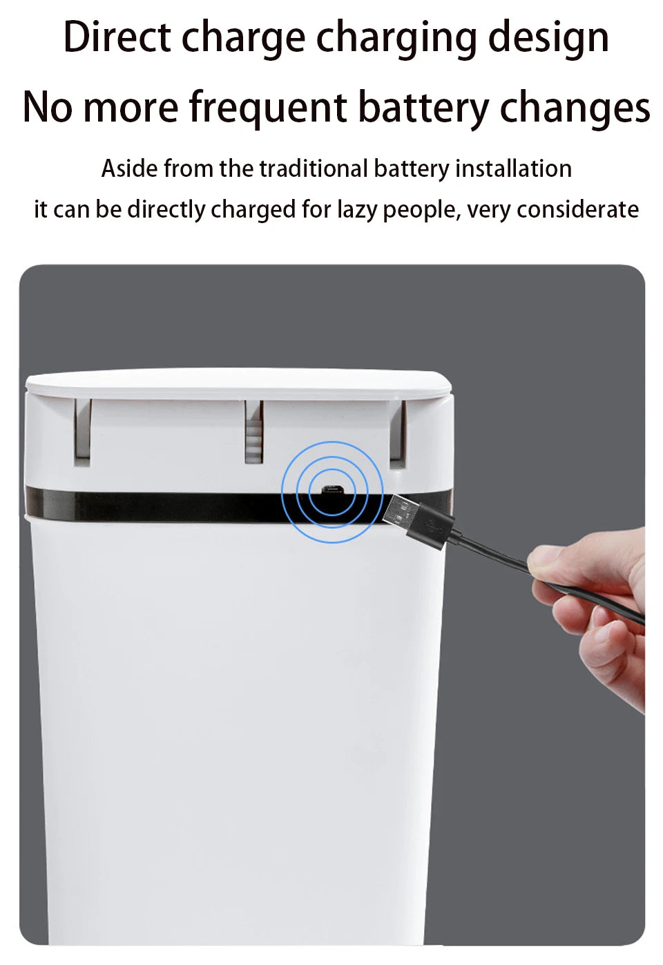 Bathroom Touchless Trash,12L Motion Sensor-Activated Trash Can with Lid,Automatic Kitchen Trash for Office,Living Room,Bedroom - ALL-IN-ONE GENSTORE & SERVICES