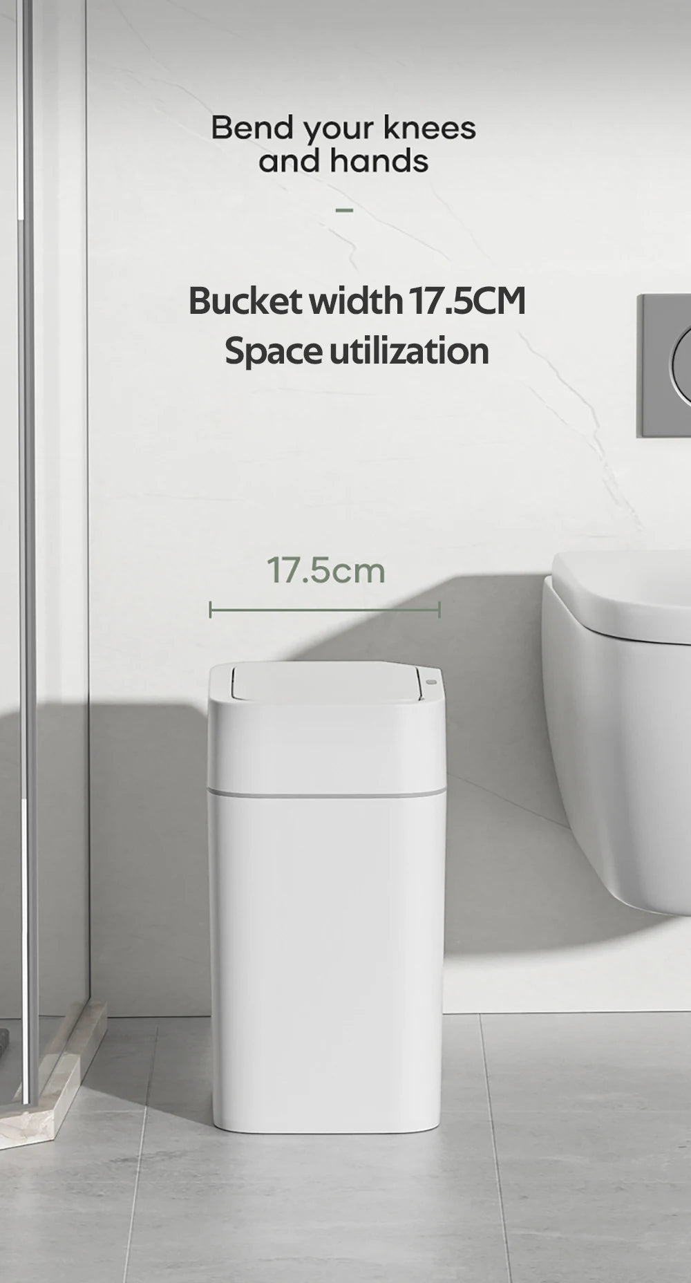 12L+16L Smart Sensor Trash Can Bathroom Anti odor Automatic Trash Bin For Toilet White Electric Wastebasket - ALL-IN-ONE GENSTORE & SERVICES