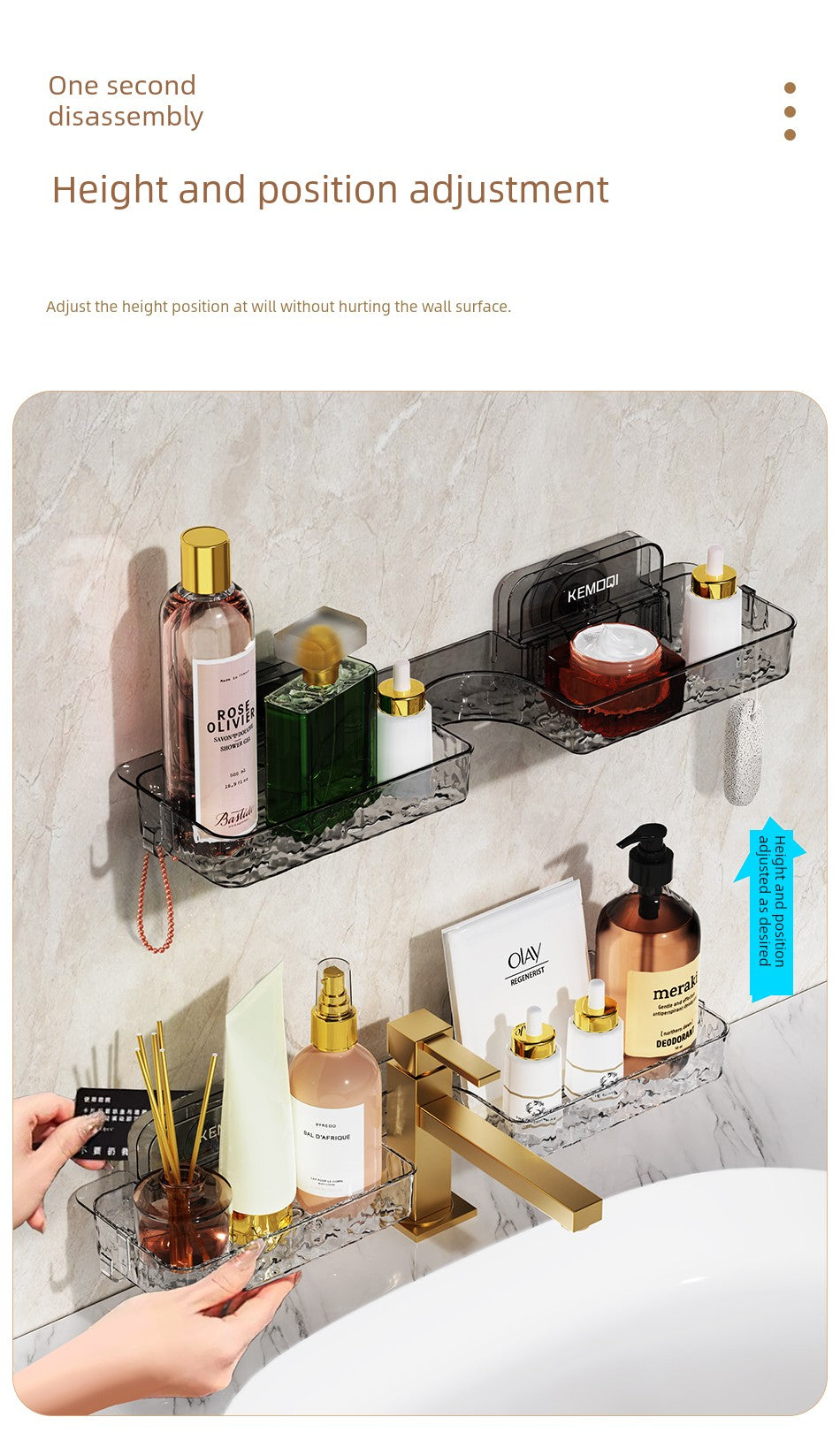 Wall-Mounted Punch-Free Sink Mirror Drain Rack Suction Cup - ALL-IN-ONE GENSTORE & SERVICES