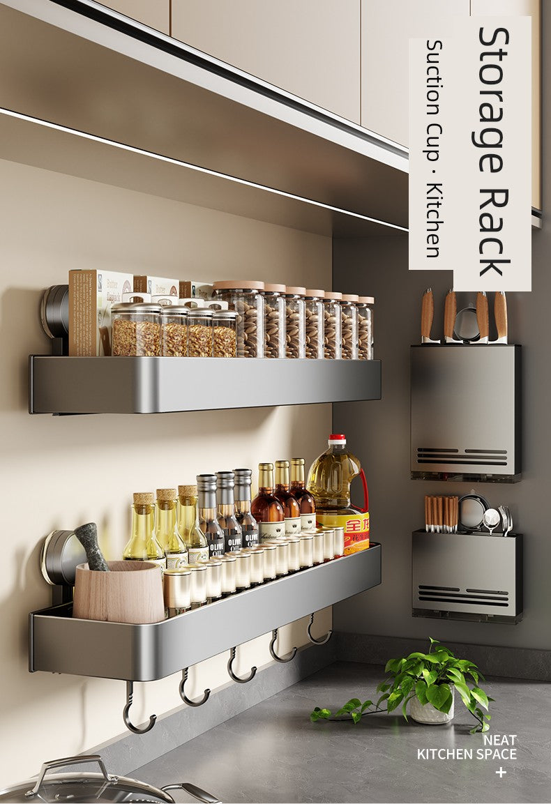 Suction Cup Punch-Free Wall Condiment Hook Rack - ALL-IN-ONE GENSTORE & SERVICES