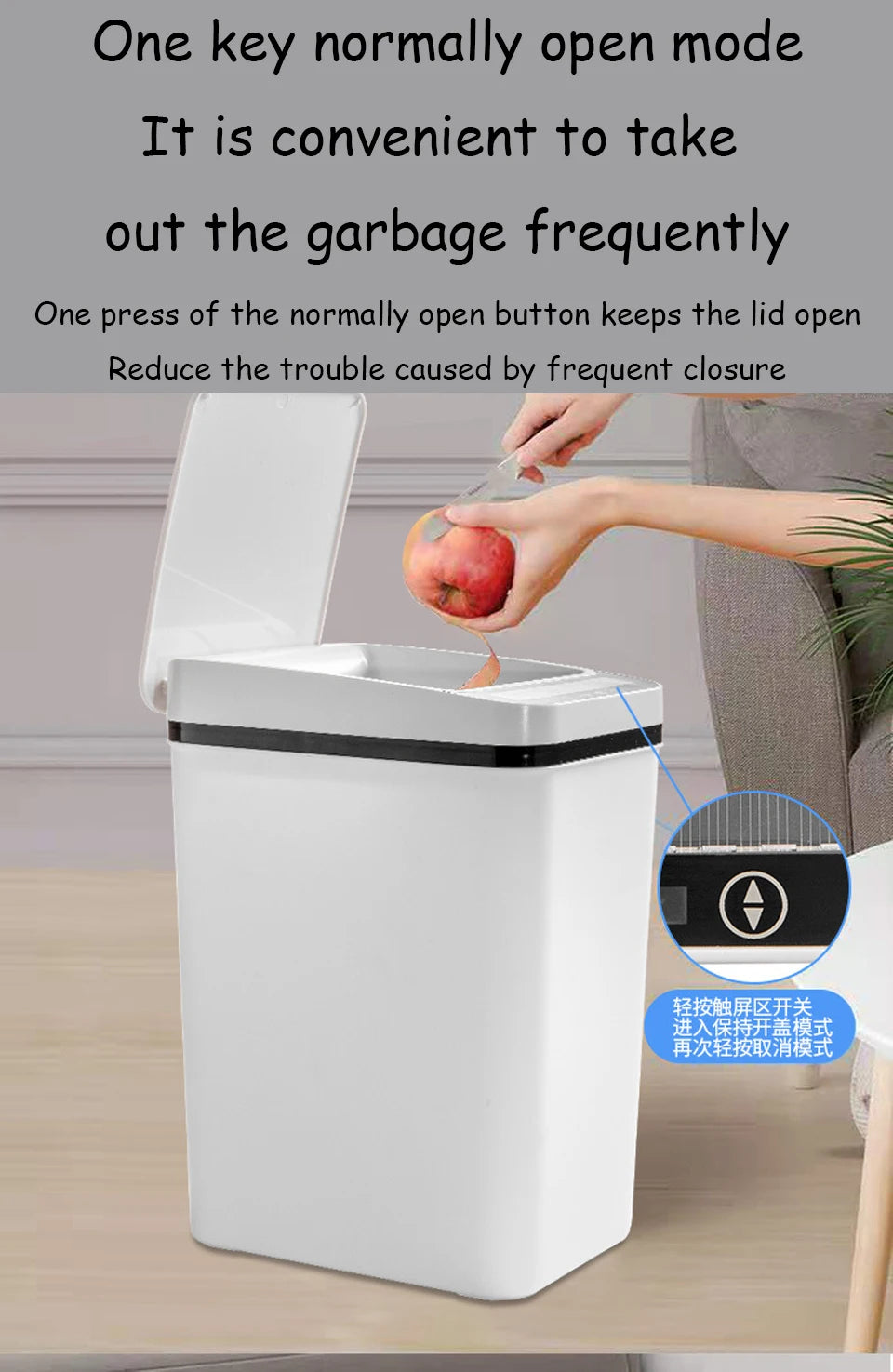 Bathroom Touchless Trash,12L Motion Sensor-Activated Trash Can with Lid,Automatic Kitchen Trash for Office,Living Room,Bedroom - ALL-IN-ONE GENSTORE & SERVICES