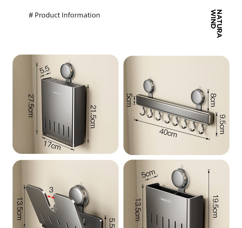 Punch-Free Suction Rack Wall-Mounted For Home Kitchen - ALL-IN-ONE GENSTORE & SERVICES