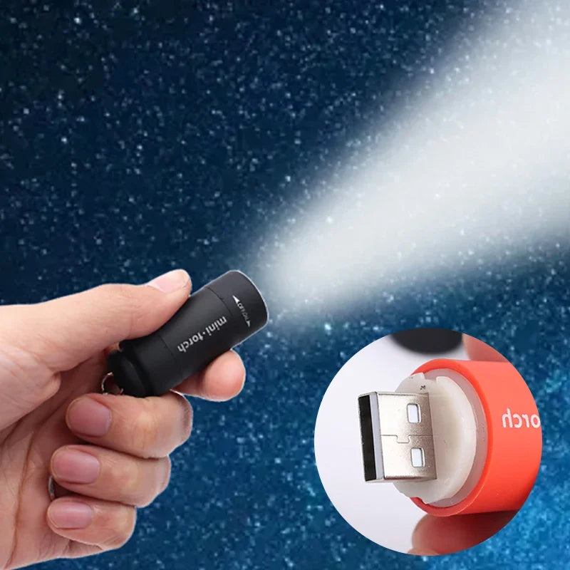 Portable Mini Torch Light USB Power Bank 2 In 1 Waterproof Ultra Bright Flashlight USB Rechargeable Outdoor Camping Lamp Lantern - ALL-IN-ONE GENSTORE & SERVICES