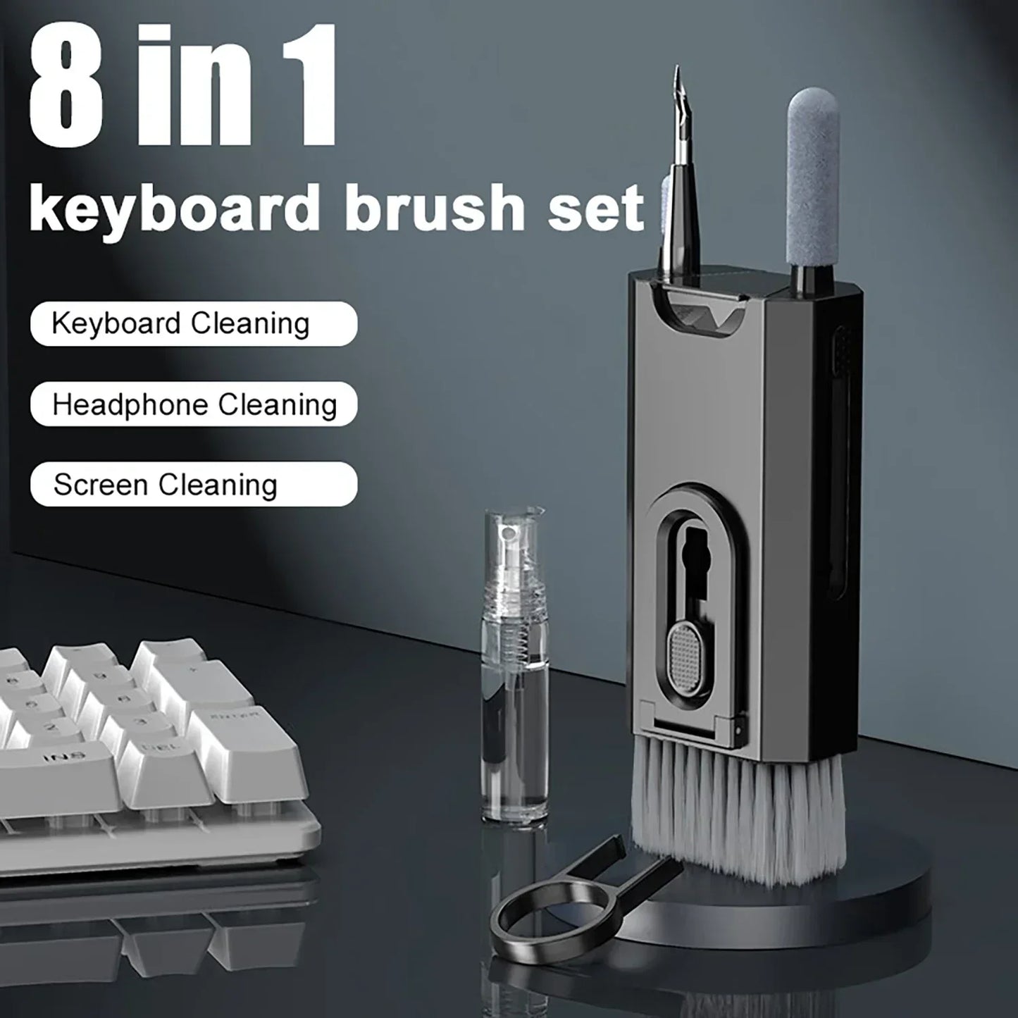 8 In1 Electronic Cleaner Kit Screen Cleaner Multifunctional Cleaning Brush for Earphone Keyboard Laptop Phone PC Monitor Camera - ALL-IN-ONE GENSTORE & SERVICES