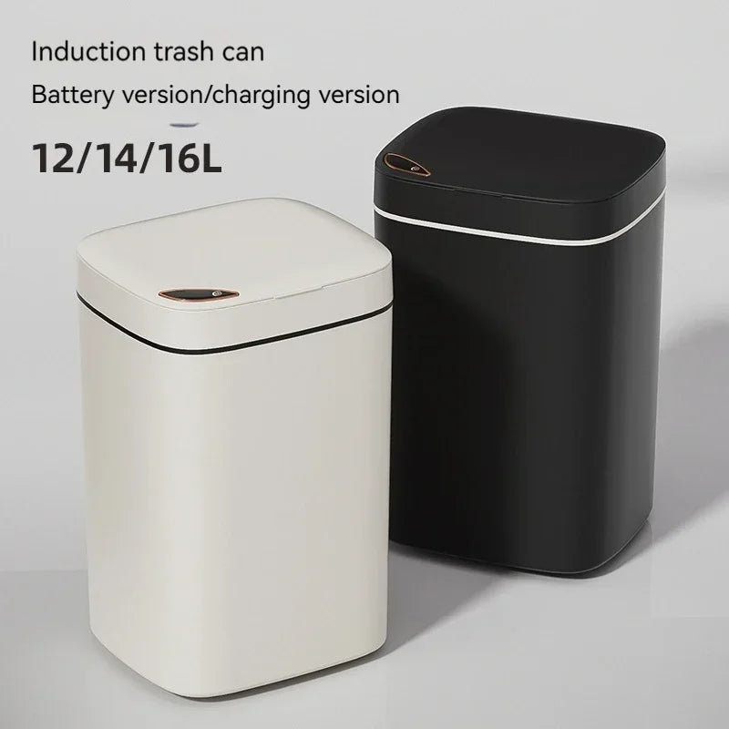 16L Smart Trash Can Automatic Sensor Trash Can Indoor Bathroom Crack Trash Can High Looking Anti-odor Household Products - ALL-IN-ONE GENSTORE & SERVICES