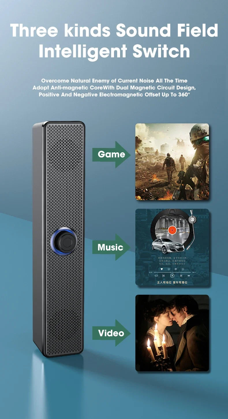 Home Theater Bluetooth Speaker Wired and Wireless Soundbar USB Powered Soundbar for TV Pc Laptop Gaming Surround Audio System - ALL-IN-ONE GENSTORE & SERVICES