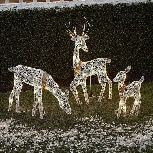 3-Piece Christmas LED Wrought Iron Deer Set - ALL-IN-ONE GENSTORE & SERVICES