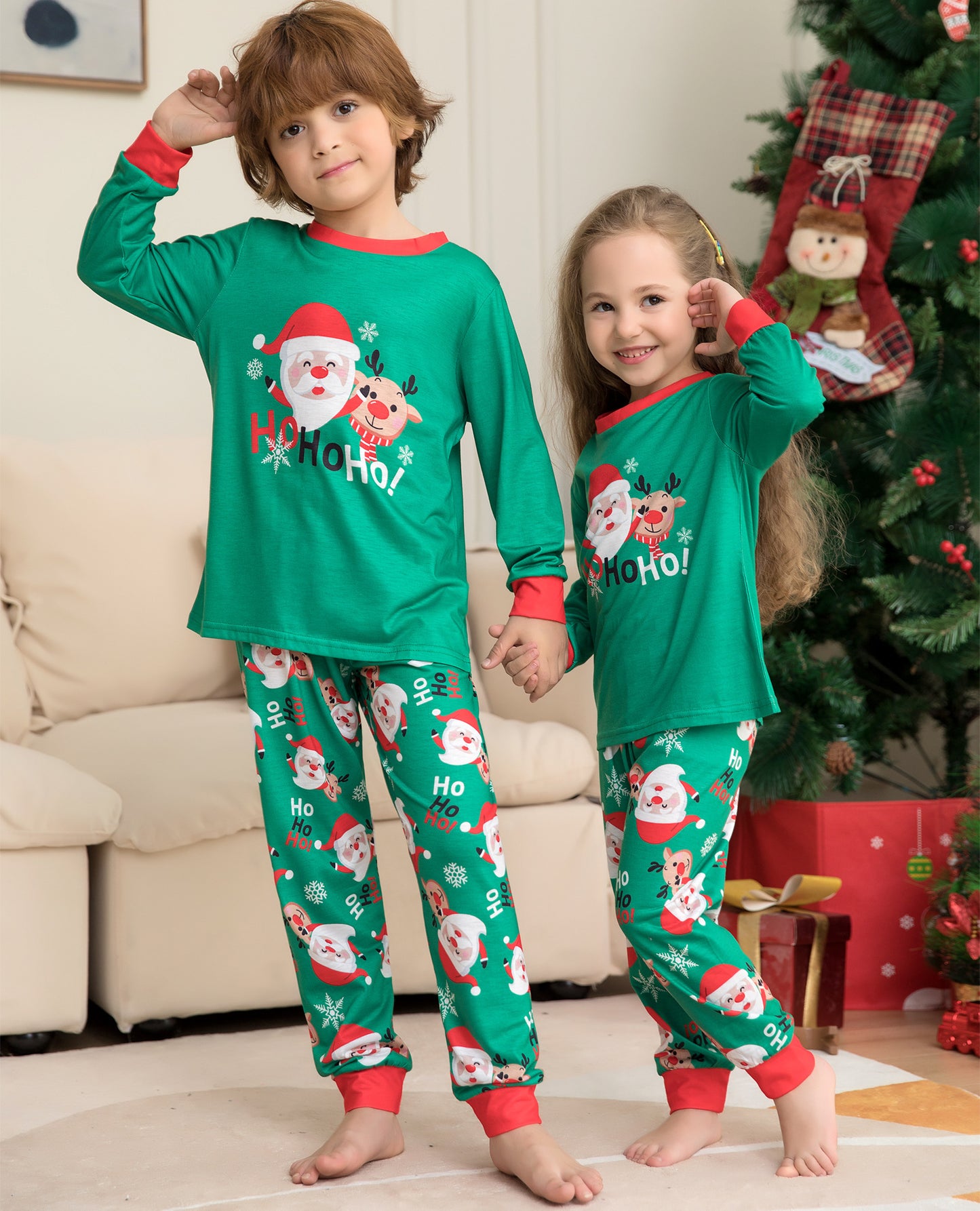 Christmas Pajamas For Family Matching Family Christmas PJs Sets Santa Claus Printed Top Sleepwear - ALL-IN-ONE GENSTORE & SERVICES