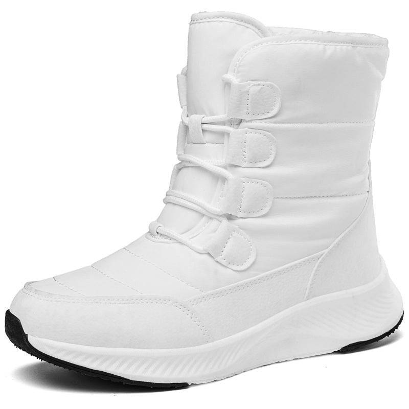 Bottes de neige imperméables pour femmes, mi-mollet, fermeture éclair sur le devant