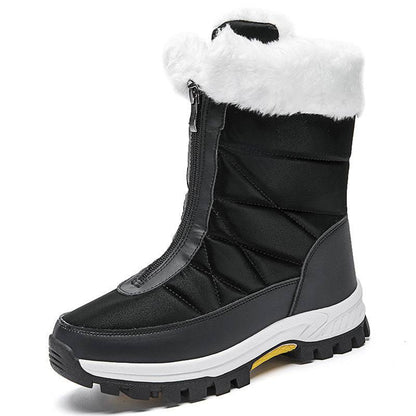 Waterproof Snow Boots Women's Mid-calf Front Zipper - ALL-IN-ONE GENSTORE & SERVICES