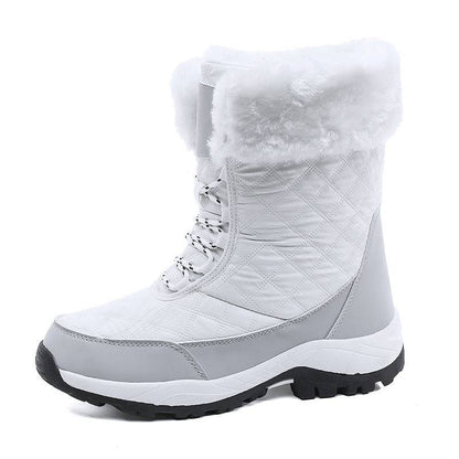 Waterproof Snow Boots Women's Mid-calf Front Zipper - ALL-IN-ONE GENSTORE & SERVICES