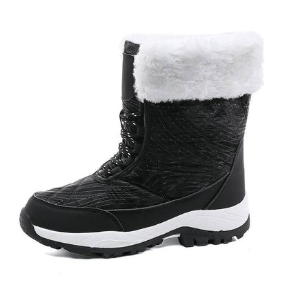 Waterproof Snow Boots Women's Mid-calf Front Zipper - ALL-IN-ONE GENSTORE & SERVICES