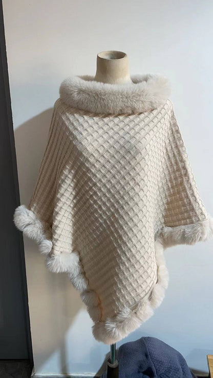 Rex Rabbit Fur Collar Shawl Cape Luxury Fur Cape Wraps Shawl Autumn Winter Fashion Graceful Cloak Outerwear Women Party Wedding Dress - ALL-IN-ONE GENSTORE & SERVICES