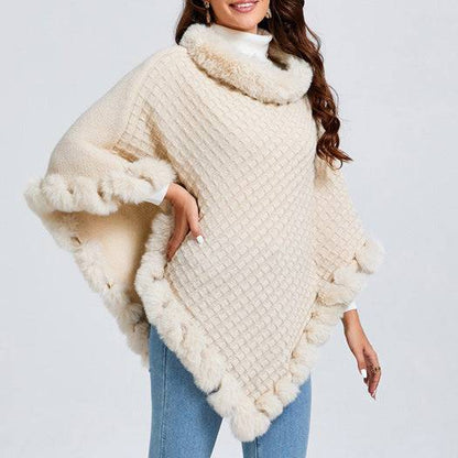 Rex Rabbit Fur Collar Shawl Cape Luxury Fur Cape Wraps Shawl Autumn Winter Fashion Graceful Cloak Outerwear Women Party Wedding Dress - ALL-IN-ONE GENSTORE & SERVICES