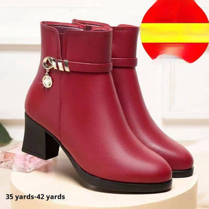 Velvet Thermal Non-slip Middle-aged And Elderly Female Boots - ALL-IN-ONE GENSTORE & SERVICES