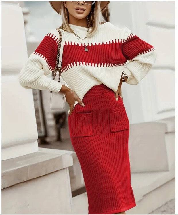 Black Pullover Sweater Set Internet Celebrity Knitted - ALL-IN-ONE GENSTORE & SERVICES