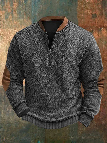 Men's Half Zipper Sweater European And American Autumn And Winter Printing Sweater - ALL-IN-ONE GENSTORE & SERVICES